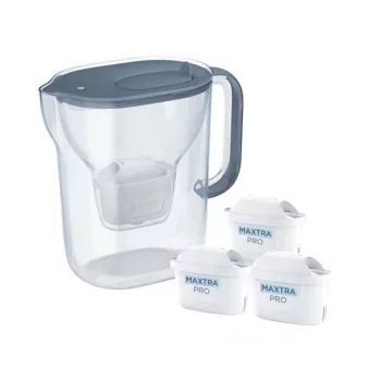 Brita Style Essential+ Water Filter Jug with 3 MaxtraPro PP Filters, Dark Blue, 2.4 L