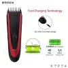 Brock BHC 2001 Hair Clipper, Black/Red, Corded, Stainless Steel Blades, 4 Comb Attachments (3-12 mm), Adjustable Taper Lever