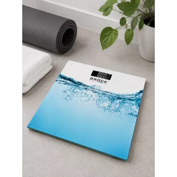 Brock BS 005 Digital Bathroom Scale with Tempered Glass Platform, 180 kg Capacity, 100 g Precision, Auto On/Off, Battery Included