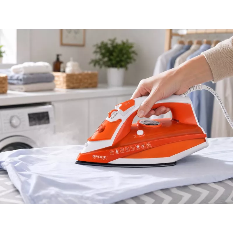 Brock BSI 5503 OR Steam Iron 2600W Ceramic Soleplate Orange