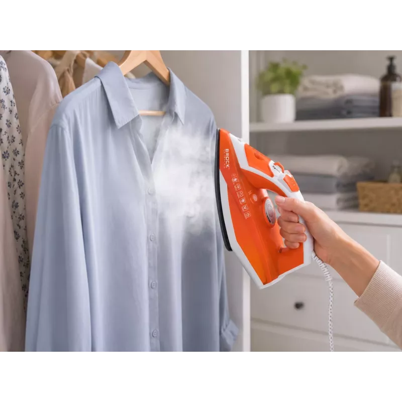 Brock BSI 5503 OR Steam Iron 2600W Ceramic Soleplate Orange