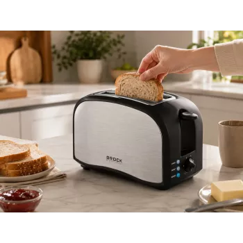 Brock BT 1003 SS Toaster 800W, Black/Steel