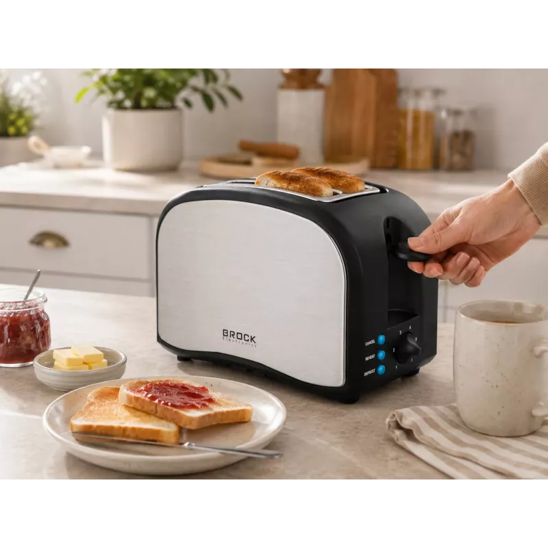 Brock BT 1003 SS Toaster 800W, Black/Steel