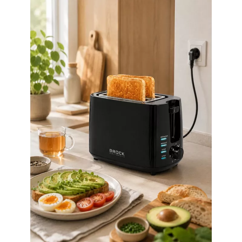 Brock BT 1005 BK Toaster 800W, Black