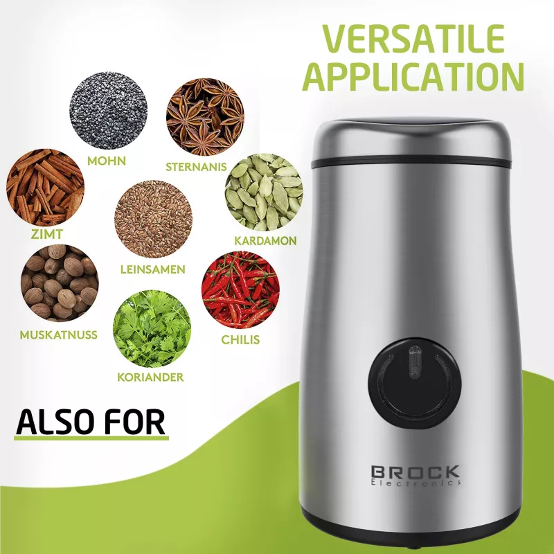 Brock CG 1050 SS Coffee Grinder 150W, Steel