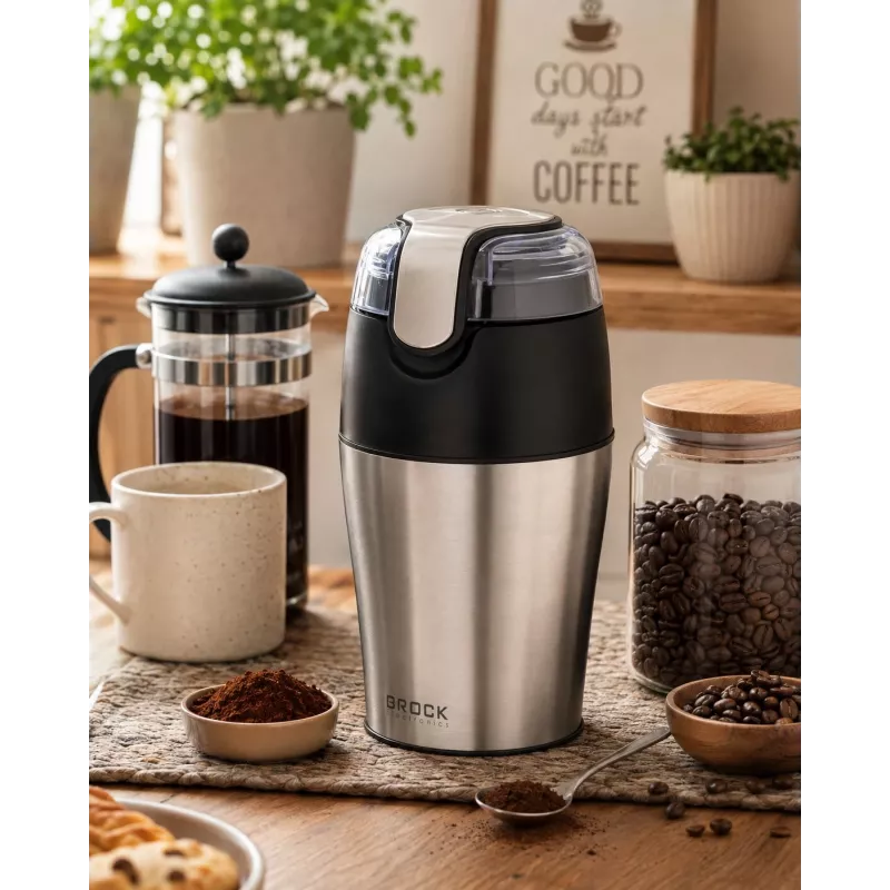 Brock CG 4050 SS Stainless Steel Blade Coffee Grinder 150W, 70g Capacity, Pulse Function