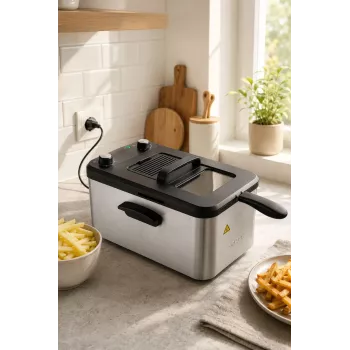 Brock DF 3001 SS Deep Fryer 3.2L 2200W Black/Steel
