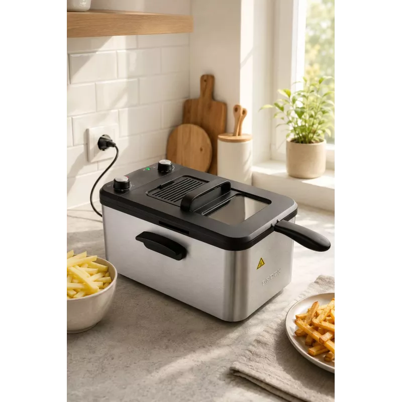 Brock DF 3001 SS Deep Fryer 3.2L 2200W Black/Steel