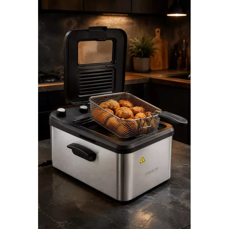 Brock DF 3001 SS Deep Fryer 3.2L 2200W Black/Steel