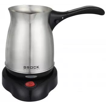 Brock ECP 105 Electric Turkish Coffee Maker, 300 ml, 800 W, Black & Stainless Steel, 4 Cups, Cordless with 360° Base