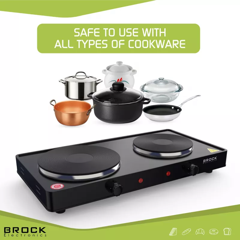 Brock EP 200 BK Electric Kettle - 1.7 L, 2200 W, Double-Wall Cool-Touch, Black