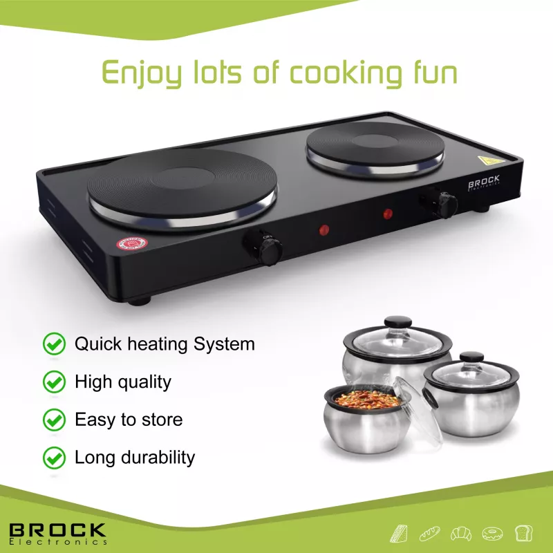 Brock EP 200 BK Electric Kettle - 1.7 L, 2200 W, Double-Wall Cool-Touch, Black