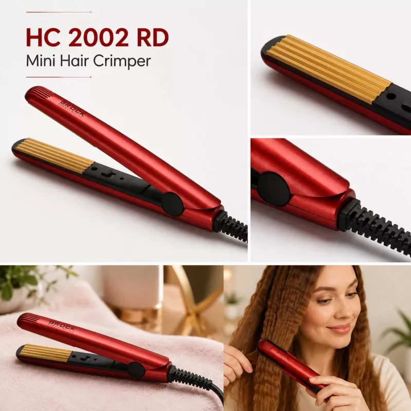 Brock HC 2002 RD Mini Hair Crimper 39W Red