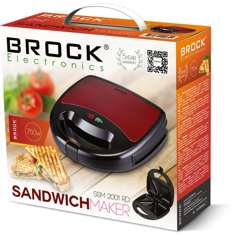 Brock SSM 2001 RD Sandwich Toaster 750W Red