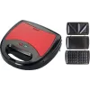 Brock SSM 2003 RD 3-in-1 Sandwich Maker, Waffle Maker and Grill, 750 W, Black/Red