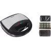 Brock SSM 2004 SS 3-in-1 Sandwich, Waffle & Nutlet Maker, 750W, Black/Steel