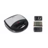 Brock SSM 2004 SS 3-in-1 Sandwich, Waffle & Nutlet Maker, 750W, Black/Steel