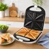 Brock SSM 3008 WH 8-Slice XXL Sandwich Maker, 1400W, Non-Stick Triangular Plates, Cool-Touch Handle, Safety Lock, Vertical Storage, White