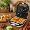 Brock SSM 3008 WH 8-Slice XXL Sandwich Maker, 1400W, Non-Stick Triangular Plates, Cool-Touch Handle, Safety Lock, Vertical Storage, White