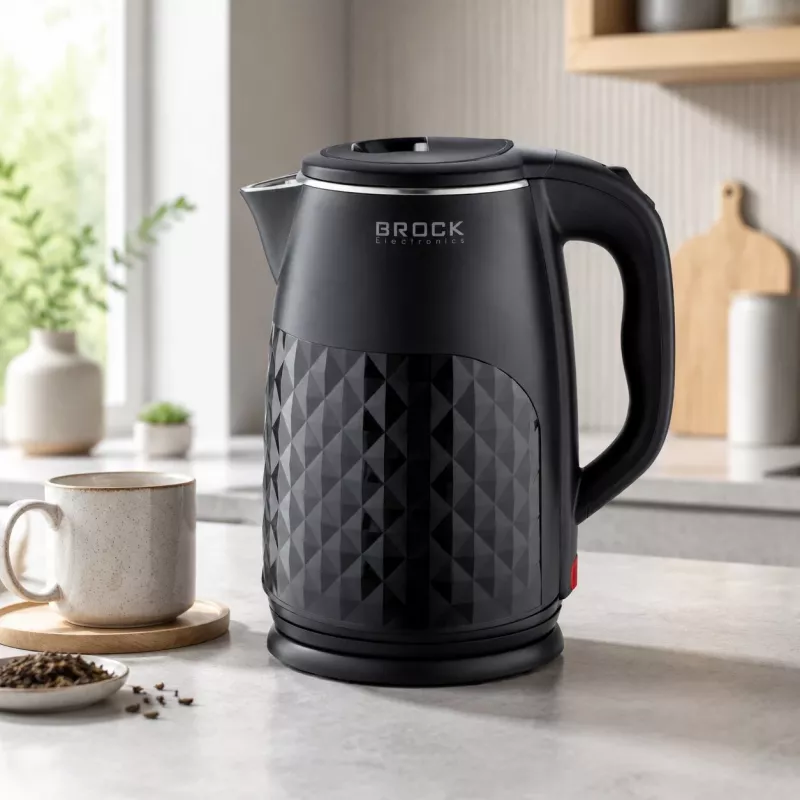 Brock WK 0618 BK Electric Kettle with Double Walls 1.8L 1500W, Black