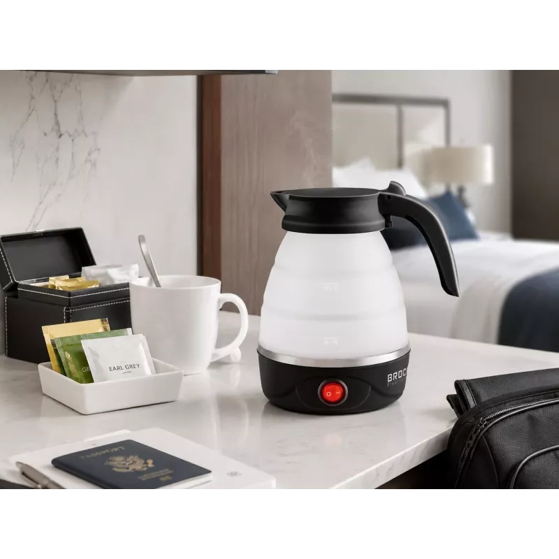 Brock WK 0904 BK Foldable Travel Kettle 0.5L 500W, Black/White