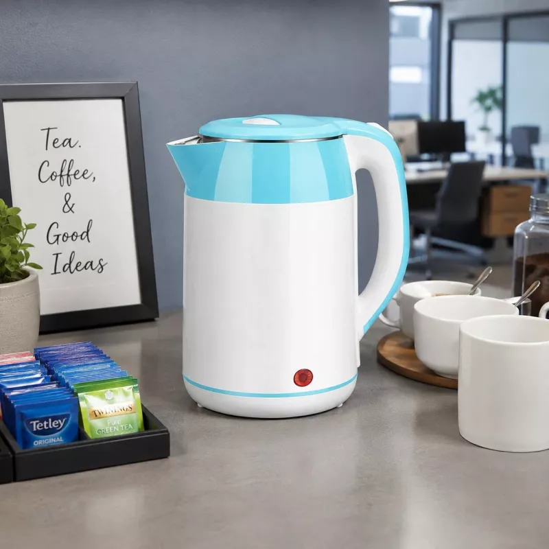 Brock WK 5521 WH Electric Kettle 1.8L 1500W White/Blue with 360° Base