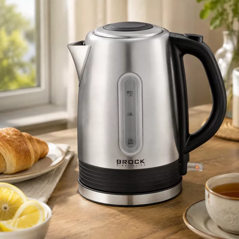 Brock WK 9903 SS Electric Kettle 1.7L 2200W Black/Stainless Steel with 360° Base