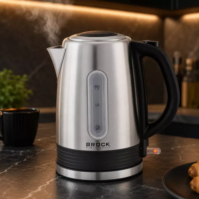 Brock WK 9903 SS Electric Kettle 1.7L 2200W Black/Stainless Steel with 360° Base