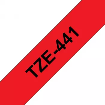 Brother TZe-441 Laminated Label Tape 18mm Red on Black 8m