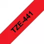 Brother TZe-441 Laminated Label Tape 18mm Red on Black 8m