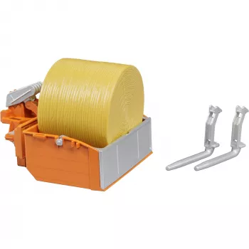 BRUDER 02353 Three-Way Tipping Trailer with Loading Box and Forks, 1:16 Scale, Green/Grey