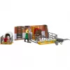 BRUDER bworld Cow and Calf Stable with Farmer (multi-coloured)