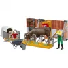 BRUDER bworld Cow and Calf Stable with Farmer (multi-coloured)