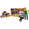 BRUDER bworld Cow and Calf Stable with Farmer (multi-coloured)