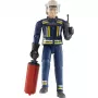 BRUDER bworld Firefighter with Accessories (Blue/Yellow) 1:16 Scale Action Figure