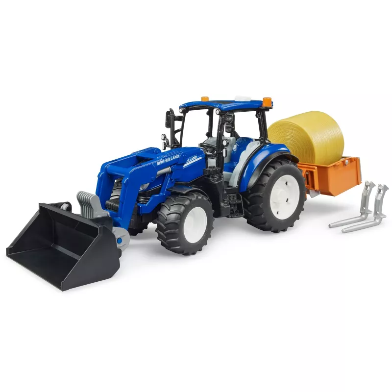 BRUDER New Holland T5.120 Tractor with Front Loader, Loading Box and Forks 1:16