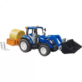BRUDER New Holland T5.120 Tractor with Front Loader, Loading Box and Forks 1:16