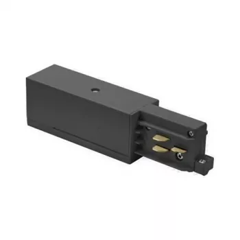 Brumberg 87166080 DALI End Feed Unit for ONETRAC 3-Phase Track, Right Protective Conductor, Black