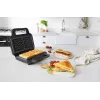 BRV VST098X 3-in-1 Sandwich Maker, Waffle Maker & Grill, 850 W, DuraCeramic Non-Stick Plates, Black/Silver