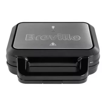 BRV VST098X 3-in-1 Sandwich Maker, Waffle Maker & Grill, 850 W, DuraCeramic Non-Stick Plates, Black/Silver