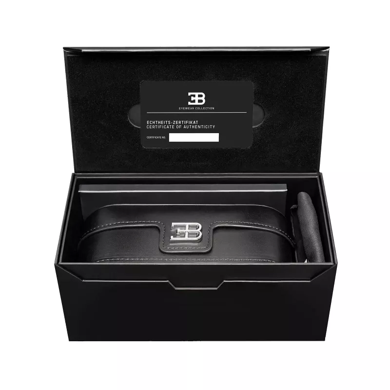 BUGATTI MAN 01A-RG Sunglasses Pilot Aviator Acetate Black Grey UV400