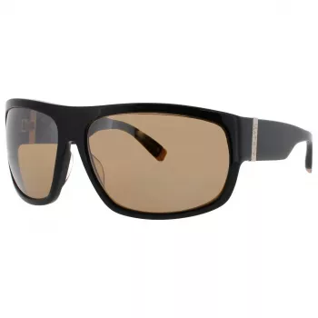 BUGATTI MAN 43C-BK Sunglasses - Black Acetate Frame with Dark Grey Polycarbonate Lenses, UV400 Protection, 66/15/123 mm