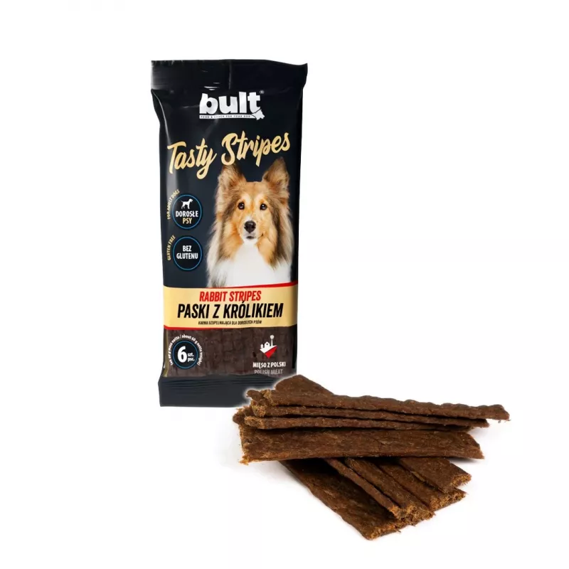 BULT Tasty Stripes Rabbit Dog Treats – Grain-Free Training Rewards, 6 Pieces (60 g)