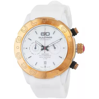 BULTACO H1PW43C-CW1 Women's Analog Quartz Watch 43mm White Leather Strap