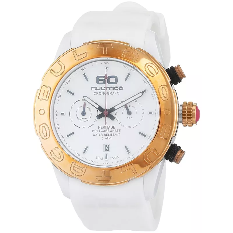 BULTACO H1PW43C-CW1 Women's Analog Quartz Watch 43mm White Leather Strap