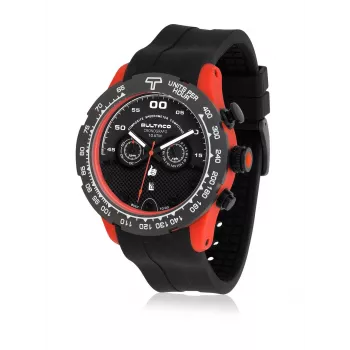 BULTACO MAN H1PO48C-SB2 48mm Quartz Analog Watch Black Dial Leather Strap