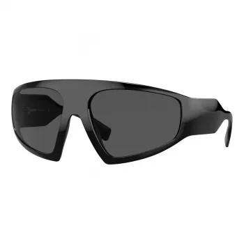BURBERRY BE4369-300187 Unisex Sunglasses Black Acetate Square Full-Rim Grey Lens 64/18/125 mm UV400