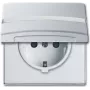 Busch-Jaeger 2064-0-0300 Schuko Socket Outlet Insert, 2P+E, 16A, 250V, IP44, Silver