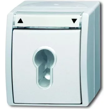 Busch-Jaeger Ocean 2712 SLW-54 Surface-Mounted SCHUKO Socket Outlet, IP44, White 2CKA001101A0924