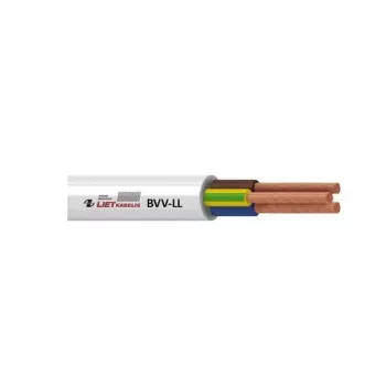 BVV-LL 3-Core 1.5mm² White PVC Fixed Wiring Cable 25m Roll